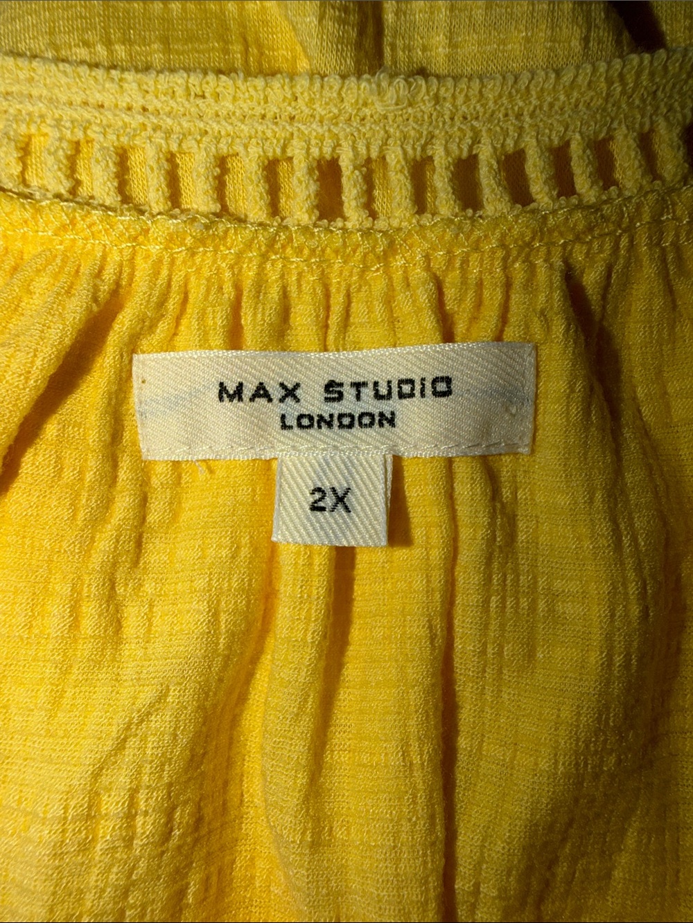 Max Studio Light Yellow Ruffled Peasant Blouse - Picture 2 of 4